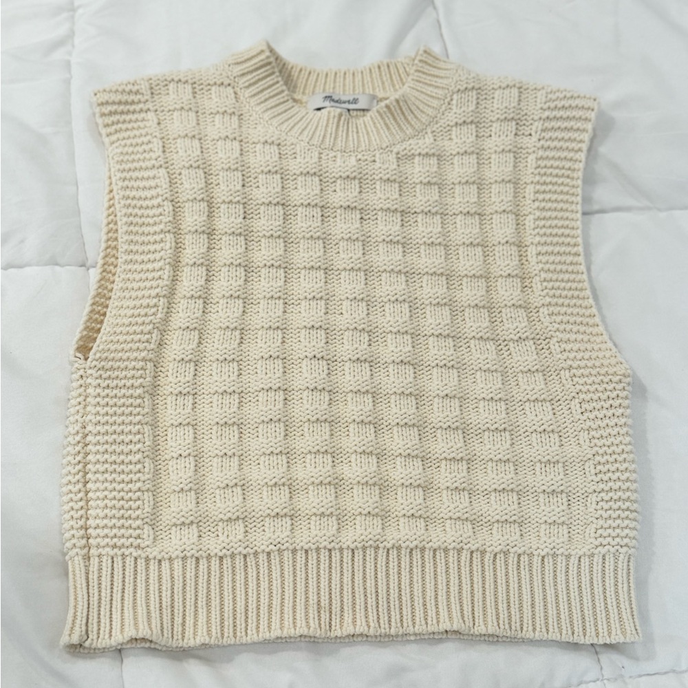 Madewell Checkered-Stitch Wedge Sweater Vest